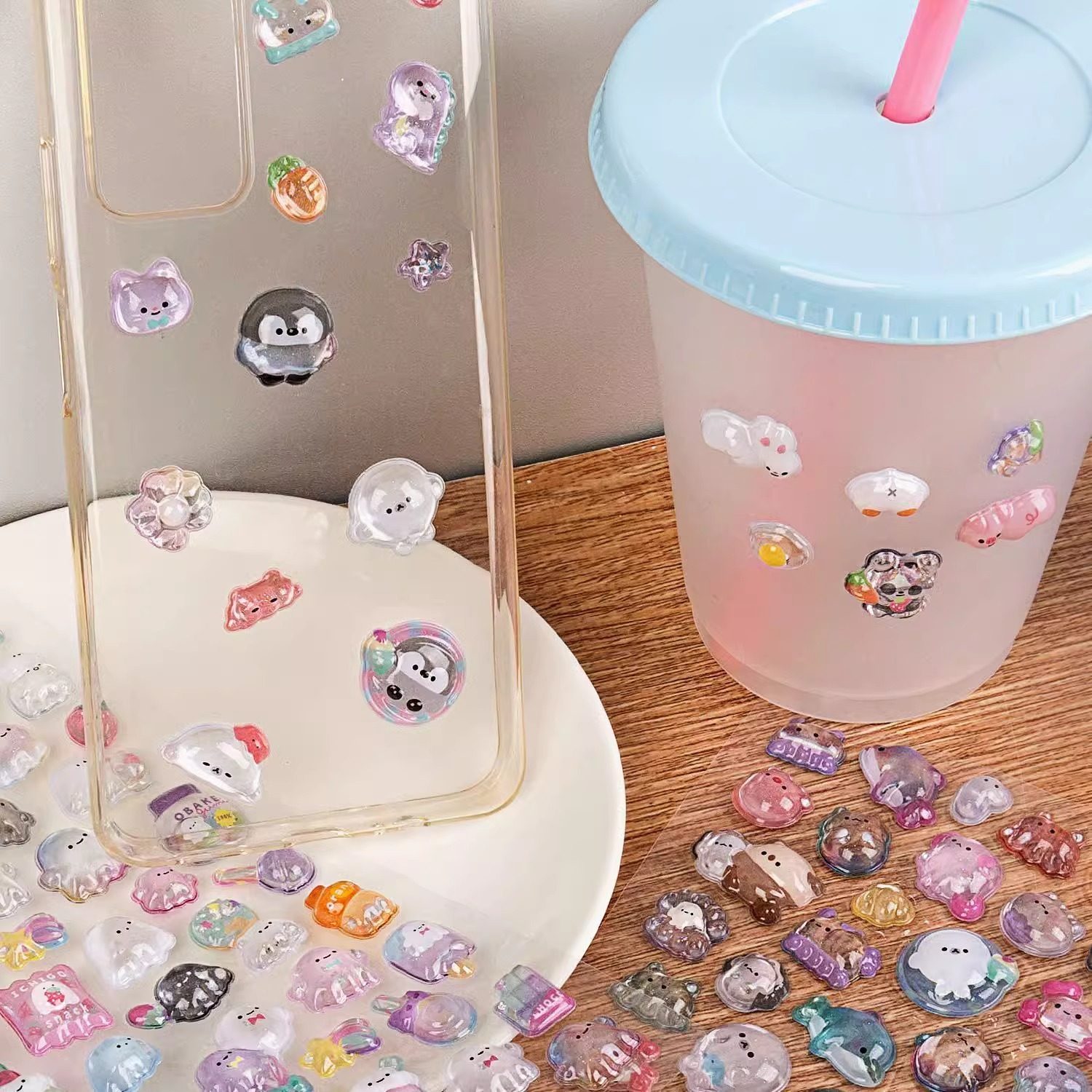 3D立体浮雕贴纸女孩儿童可爱卡通动物贴画高颜值装饰水晶滴胶防水,淘宝优惠券,粉丝福利购,淘宝优惠卷