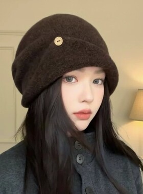 秋冬保暖大头围显脸小堆堆帽女士