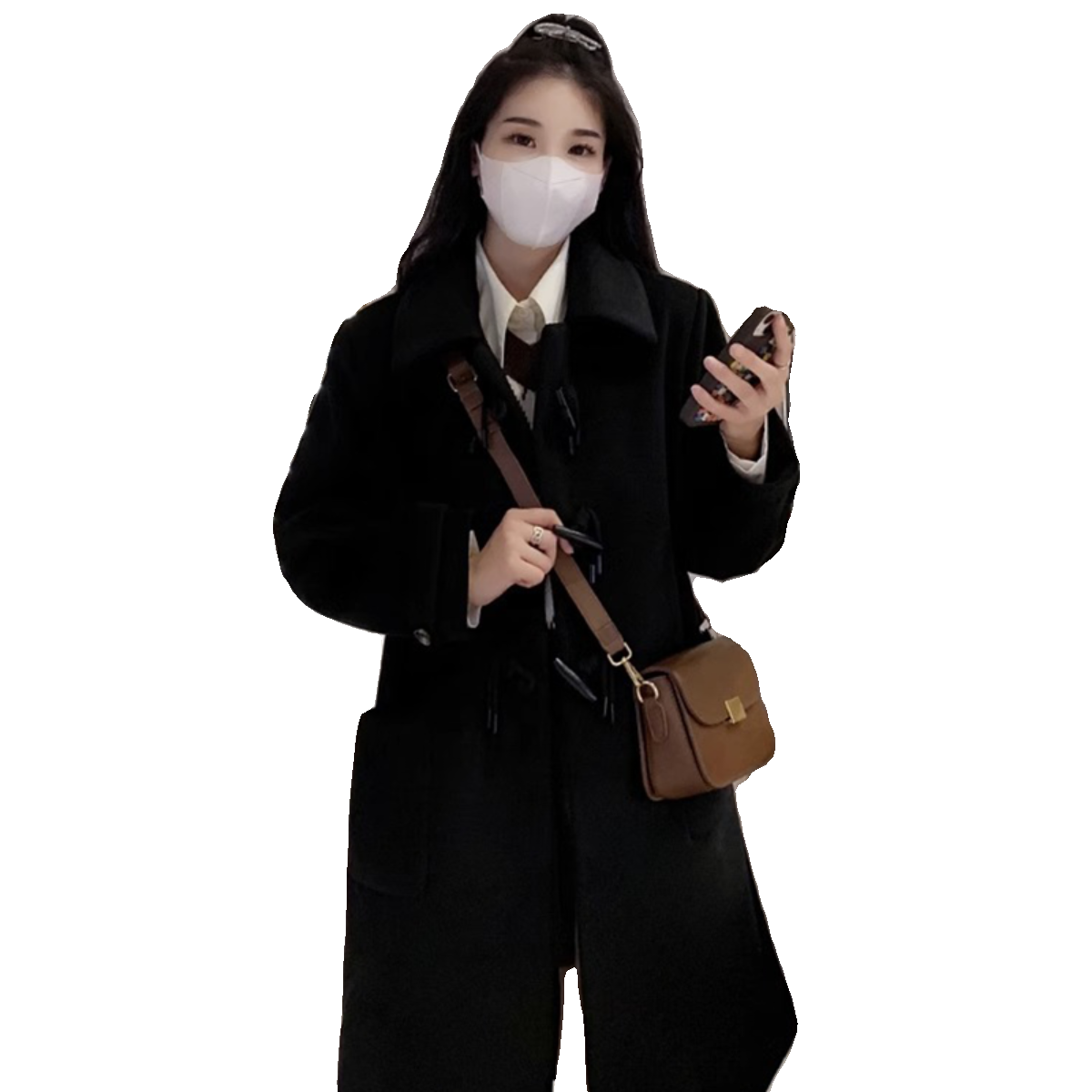 【六衿】美拉德加绒加厚加长毛呢大衣