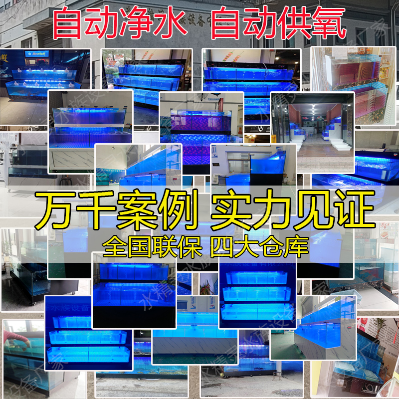 超市移动海鲜池商用制冷一体机定制鱼缸水产贝类鱼池饭店鱼缸专用-图1