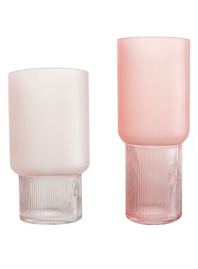 北欧风轻奢ins高颜值磨砂玻璃花瓶家居装饰水培直筒摆件家用创意