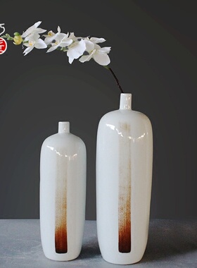 中式样板房花瓶大摆件客厅玄关博古架电视柜复古落地花瓶家居饰品