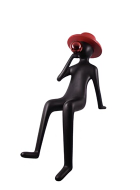 简约卡通看书人吹泡泡坐姿人物摆件商铺橱窗样板房客厅落地装饰品