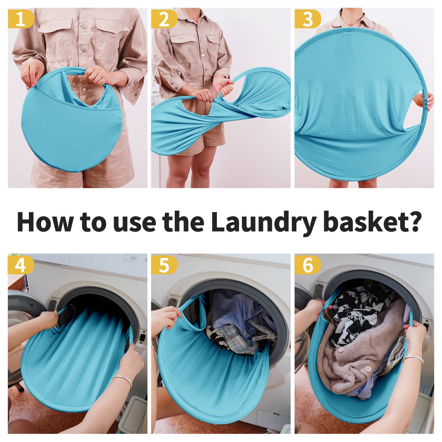 可折叠脏衣篮便携式收纳Laundry Hamper basket弹出式洗衣收纳篮 - 图0