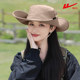 Pull back large brim western cowboy hat summer sun protection