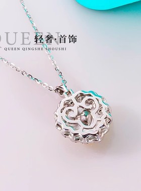 进口D色莫桑石黄钻爱心项链