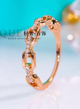 个性叠戴食指链条指环女