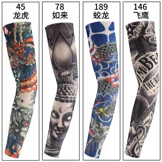 Cycling Unisex Sun Protection Flower Arm Tattoo Sleeve