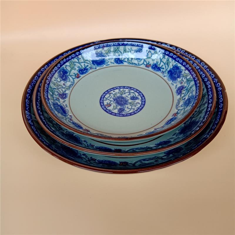 10/5个 经典牡丹瓷盘 7/8/9英寸菜盘 家用 适用微波炉 无铅无镉 - 图1