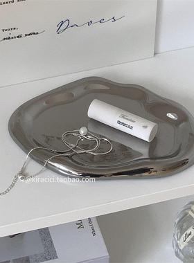 ins北欧轻奢不规则陶瓷托 托盘摆件玄关置物环香薰首饰展示盘收纳