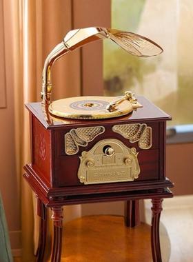 仿古古典喇叭留声机复古音乐盒 家饰摆件 创意礼物带座架怀旧送礼