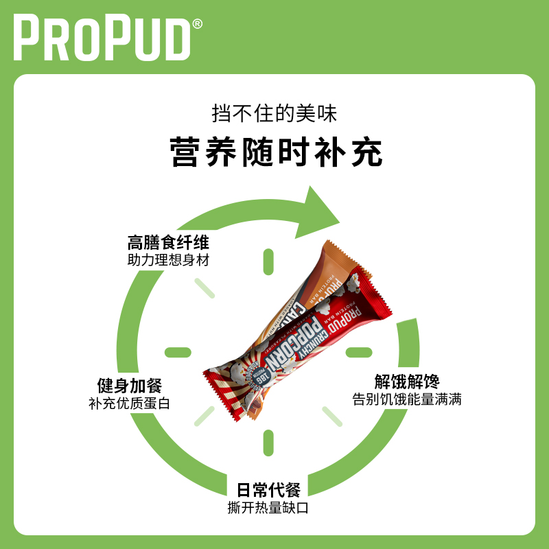 ProPud蛋白质0添加蔗糖健身代餐能量棒赏味大蓝盒4支装220g/盒 - 图2