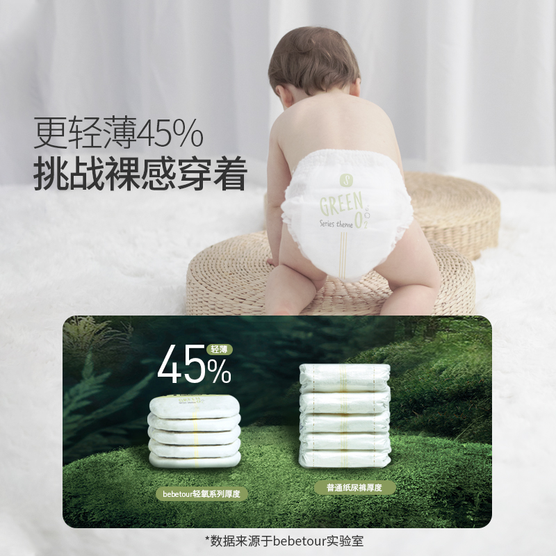 bebetour比比兔轻氧纸尿裤便携装SML超薄透气训练裤LXL试用装4片