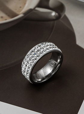 一页出品！欧美时尚个性钛钢戒指hiphop男女嘻哈情侣不掉色指环