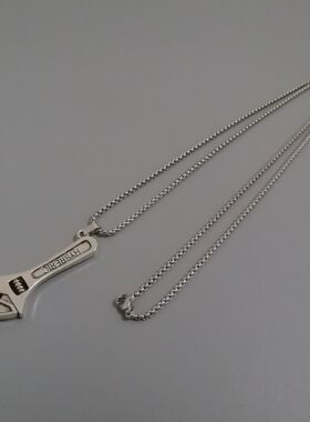 简约街头潮流做旧长款项链钛钢