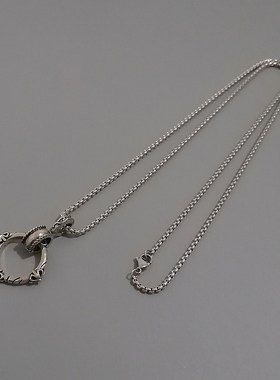 一页出品！欧美嘻哈街头百搭圆环戒指项链男士挂件蹦迪吊坠男女款