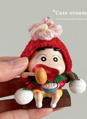 蜡笔小新桌面装饰摆件工位稳定情绪神器可爱卡通玩具创意生日礼物