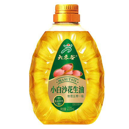 纯正花生油220ml小瓶装六禾谷小白沙花生新鲜压榨家用炒菜食用油