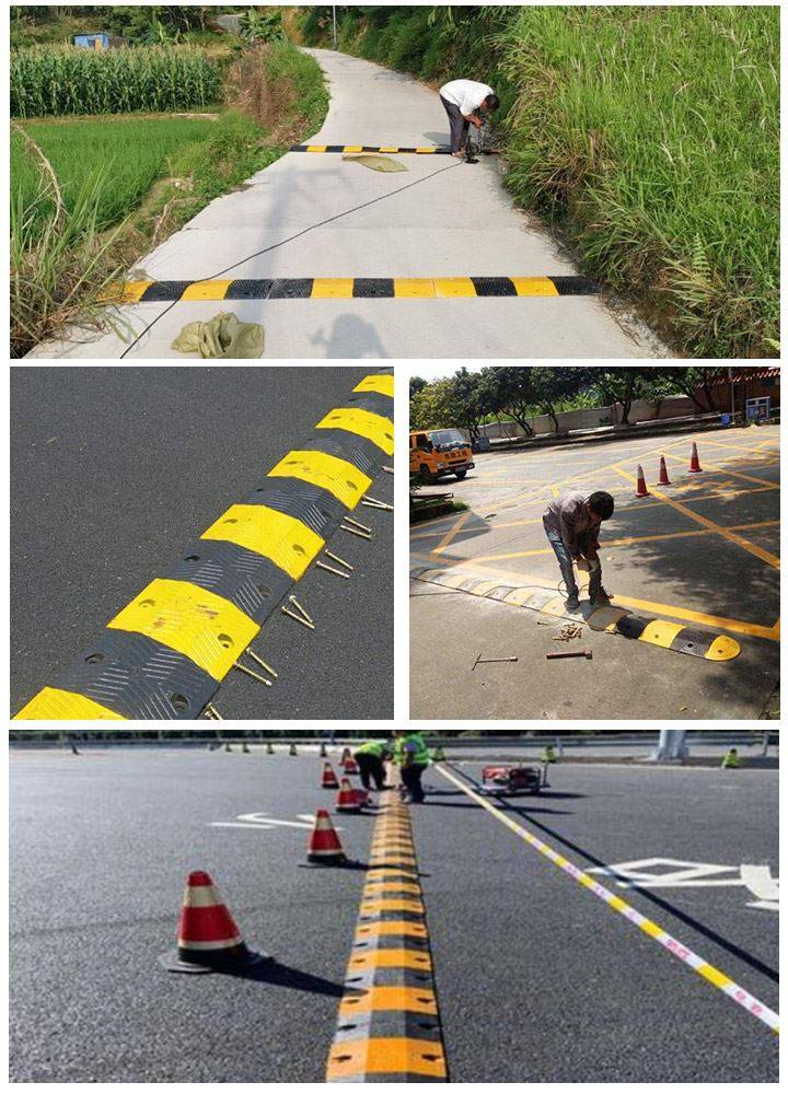 。减速带减速板斜坡家用公路道路坡道橡胶铸钢加厚汽车限速垄缓冲_虎窝淘