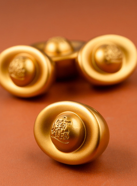 黄铜元宝摆件一锭发财高档礼品