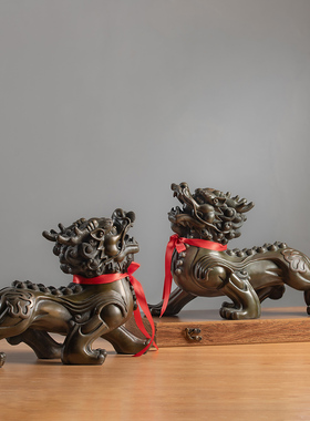 黄铜貔貅摆件公母一对工艺礼品