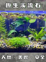 Fish tank bottom gravel natural cobblestone made with view bottom sand aquarium stone decorated with turtle-cylinder native stream stone