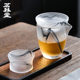 Ink colored glass tea leakage tea filter high-end household Kung Fu tea set accessories fair cup tea filter mesh stainless steel