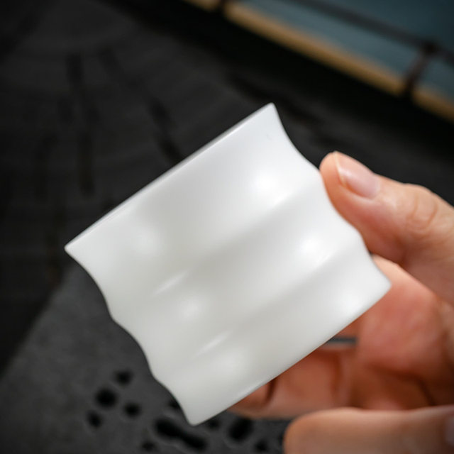 Ice mutton fat jade white porcelain tea cup master cup single cup ceramic kung fu tea cup personal high-end