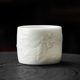 High-end hand-carved Dunhuang Feitian mutton-fat jade ceramic master cup single cup high-end personal tea cup