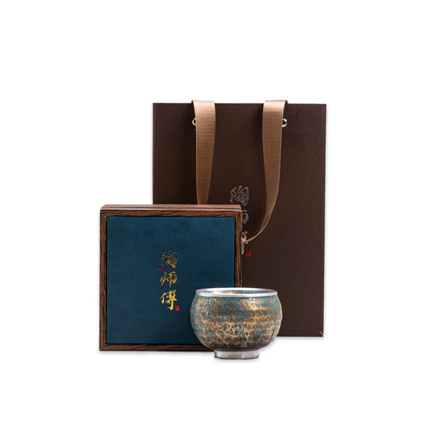 High-end evergreen glaze gold and silver CEO gilt silver cup master cup single cup ceramic kung fu tea cup high-end personal use