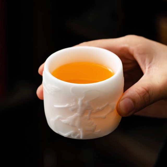 Black Myth Wukong Ice Jade Porcelain Relief Master Cup Single Cup Ceramic Personal High-end White Porcelain Tea Cup