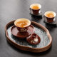 Hand-painted plum blossom gilt silver Sancai bowl tea cup single high-end ceramic Kung Fu tea set tea bowl with lid