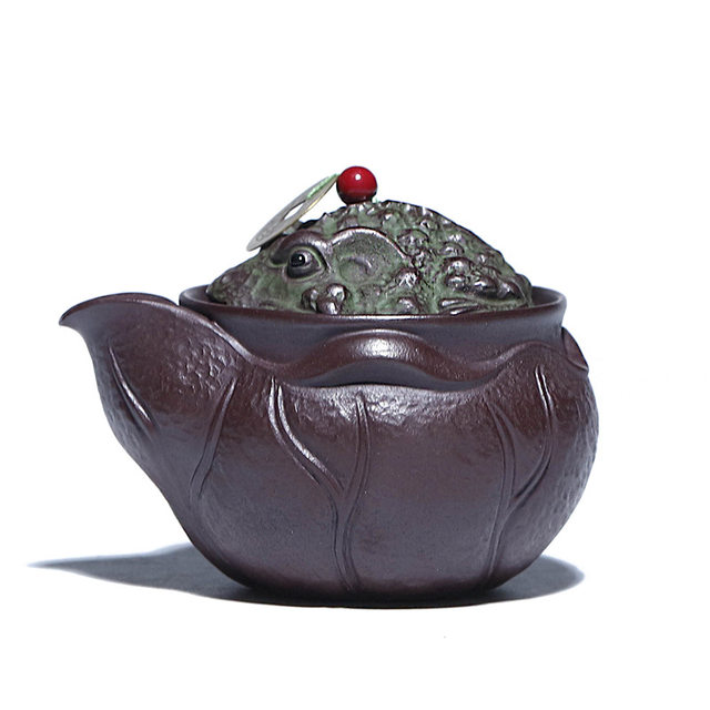 Yixing authentic golden toad purple sand hand-made tea making tea water separation household high-end single pot 2026 new style