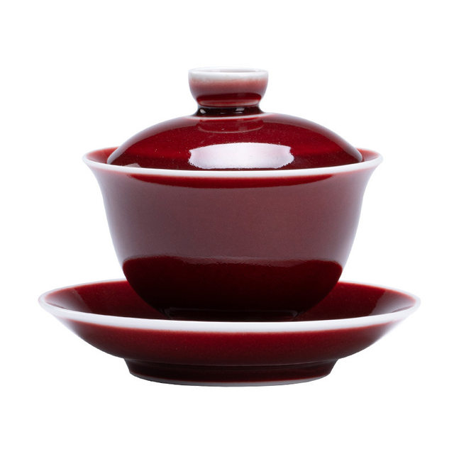 Handmade Langhong Sancai covered bowl single high-end teacup tea bowl with lid tea set three-piece set 2025 new large size