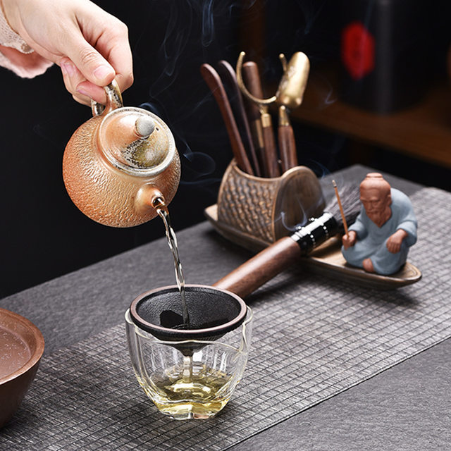 Zen Tea Ceremony Six Gentlemen Set High-end Kung Fu Tea Set Accessories High-end Tea Table for Drinking Tea, Making Tea, Tea Clamp, Brush Bucket