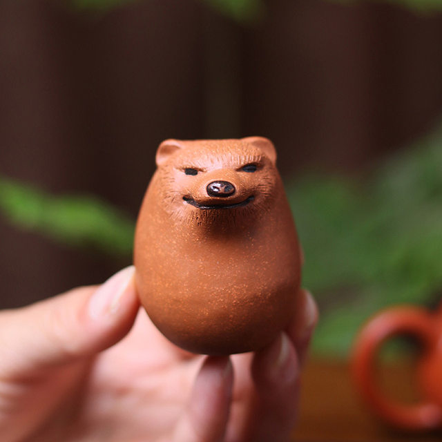 Creative purple sand tea pet dog egg small ornaments can raise high-end tea sets desktop tea tray tea ceremony decoration accessories