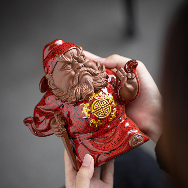 Zen creative ornaments Zhongkui Tianshi home entrance office desktop tea pet Chinese decorative ceramic crafts