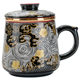 999 sterling silver ceramic gilt gold and silver office tea cup tea water separation high-end personal tea cup