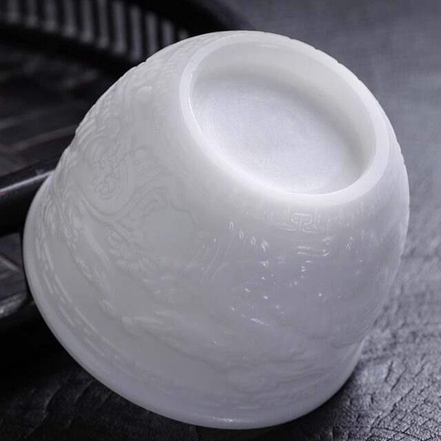 High-end ice-seed mutton-fat jade Kung Fu tea cup master cup single cup high-end men's personal ceramic tea cup