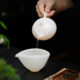 Ice type jade household teapot Xishi single pot for one person ceramic kung fu tea set tea water separation 2025 new style
