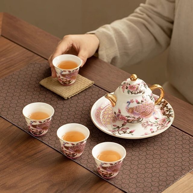 Enamel filigree silver high-end teapot teacup household special utensils for making tea Kungfu tea set 2026 new style