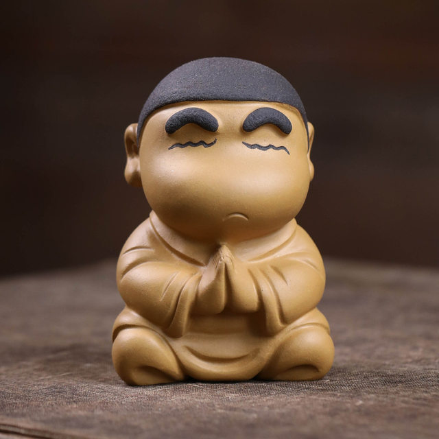Zisha Tea Pet Crayon Shin-chan Same Style Ornament Handmade Buddha Tea Play Can Be Adorable Tea Ceremony Tea Table Tea Set Accessories