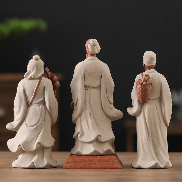 Ceramic history ceramic figures ornaments ancient famous doctors Li Shizhen Hua Tuo Sun Simiao home living room desktop