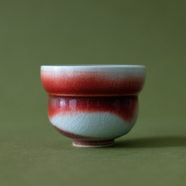 Jingdezhen hand-drawn traditional glaze Langhong Fei glaze hand-made open gourd tea cup Fulu cup ceramic master cup