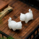 Ice jade ceramic lucky cat tea pet ornaments kitten high-end boutique can be raised tea set tea tray desktop decoration