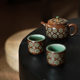 Dunhuang Fengbaoxianghua Kungfu tea set teapot teacup set household high-end light luxury 2025 new style special for making tea