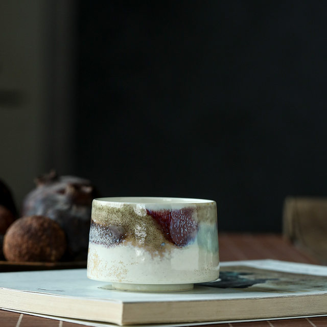 Jingdezhen pure handmade underglaze color ceramic kung fu tea cup master cup single cup high-end personal tea set