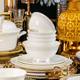 Jingdezhen bone china bowls and chopsticks set high-looking 2026 light luxury bowls and plates embossed tableware set complete gift set