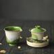 Jingdezhen kiln soda-fired Qingshan Dai tea set pure handmade ceramic tea cup Jingdezhen high temperature color glaze tea