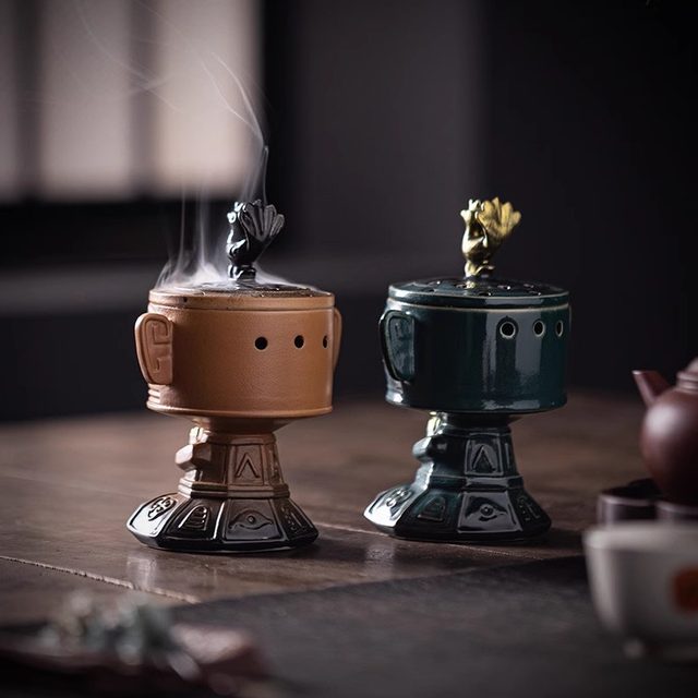 Sanxingdui Cultural and Creative Retro Incense Burner Home Indoor Sandalwood Incense Incense Ceramic Mosquito Incense Incense Holder Ornament